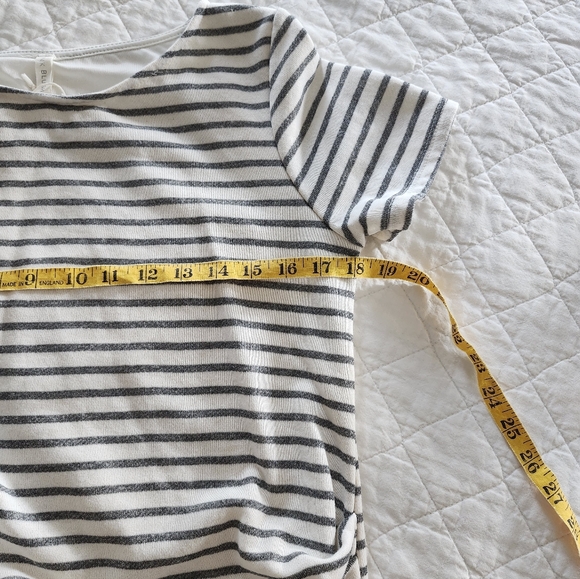 Pinkblush Striped Short Sleeve Fitted Maternity Dress, Made in USA - Picture 7 of 8